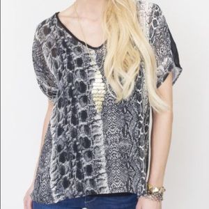 Lovestitch Snake Skin Chiffon Blouse